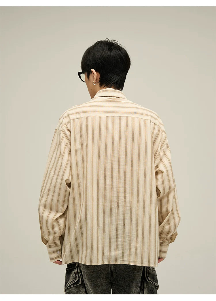 Classic Vertical Striped Oversized Shirt
