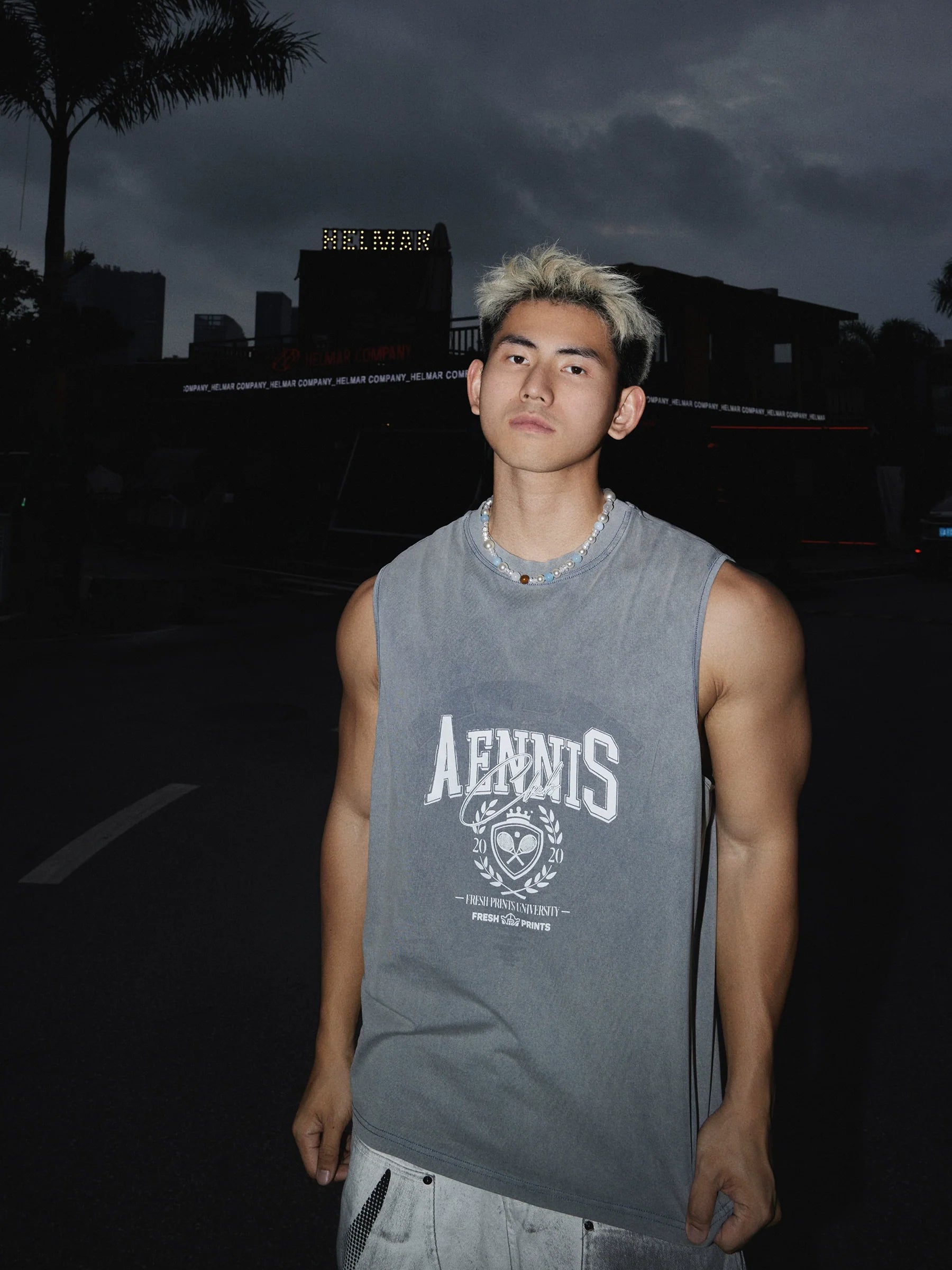 Sleeveless AENNIS Graphic Muscle Tee