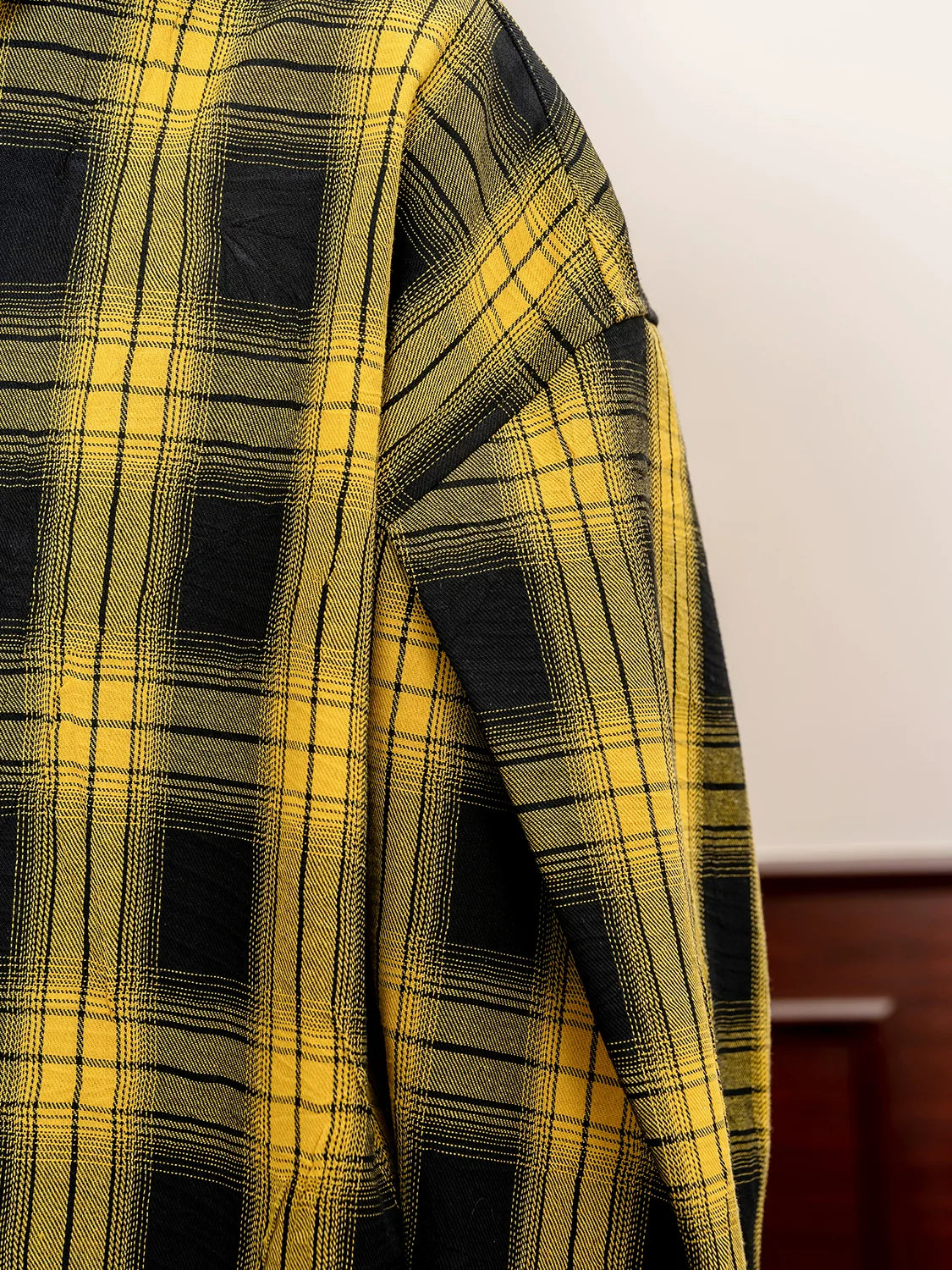 Yellow Plaid Structured Oversized Shirt