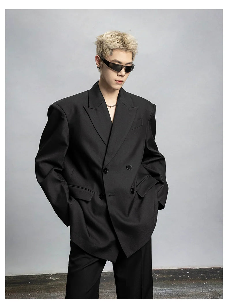 오버사이즈 블랙 블레이저 수트