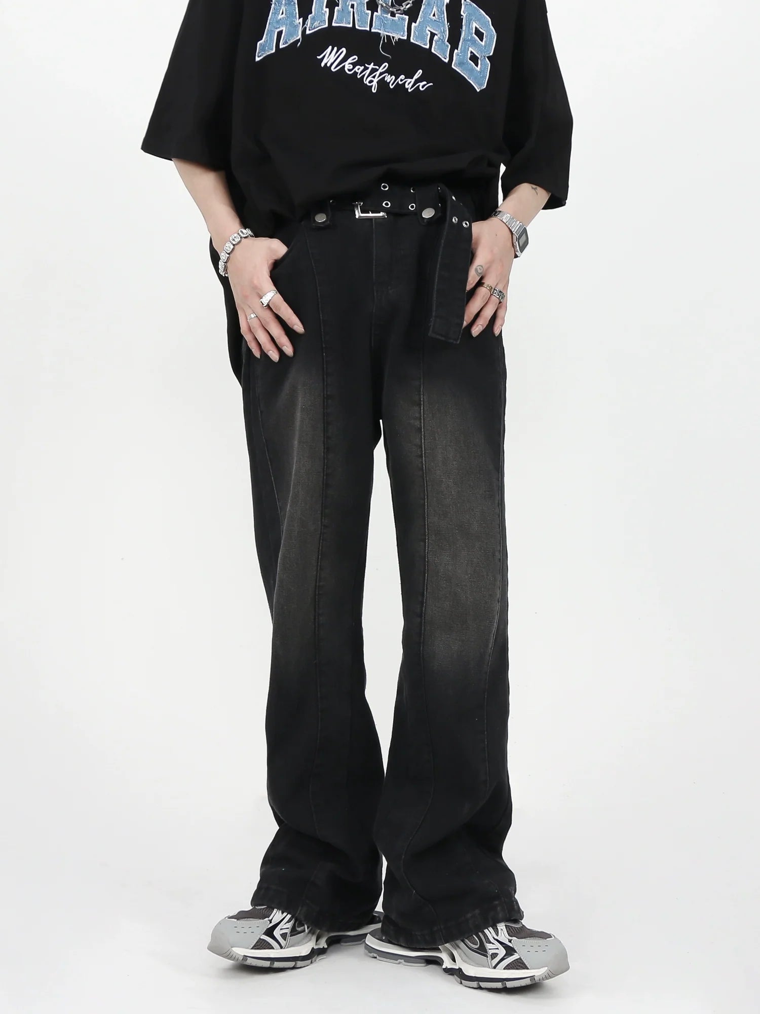 Shadow Fade Track Denim Pants