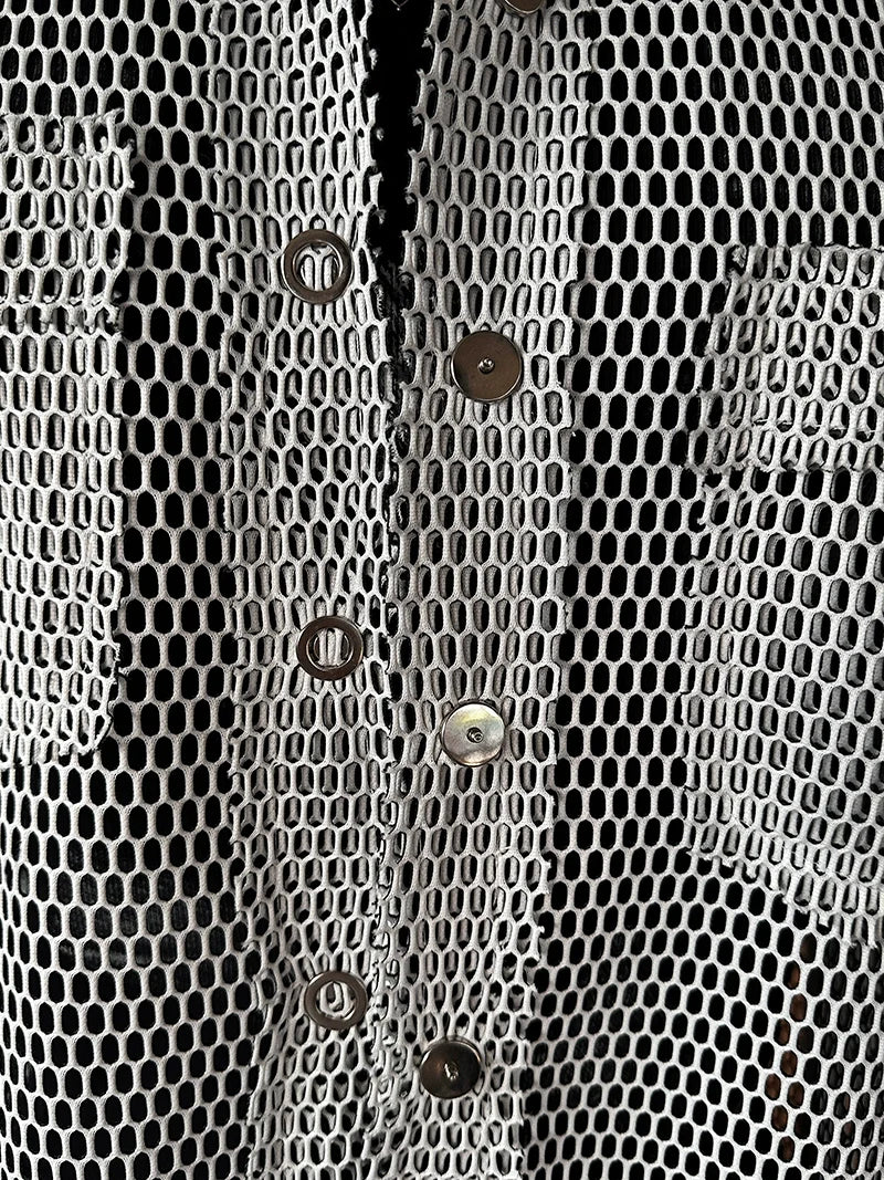 Mesh Button-Up Shirt