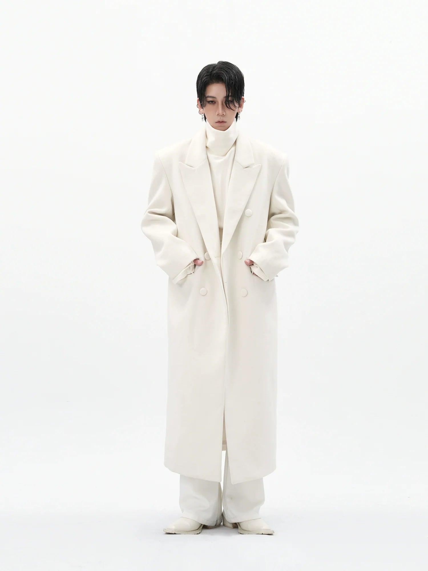 아이보리 이클립스 울 오버코트