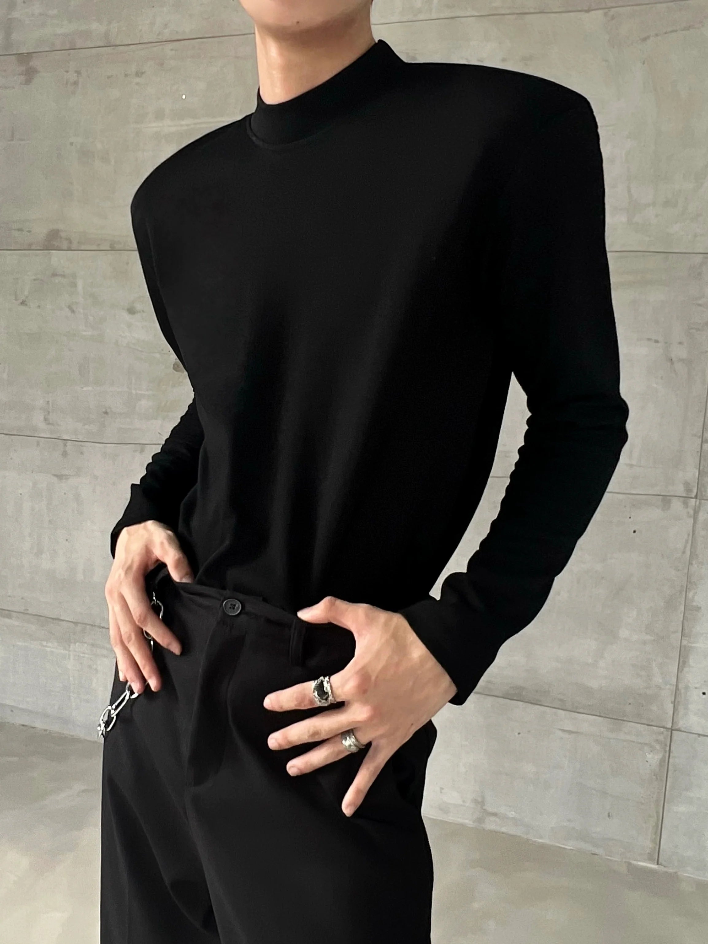 Structured Mock Neck Sweater