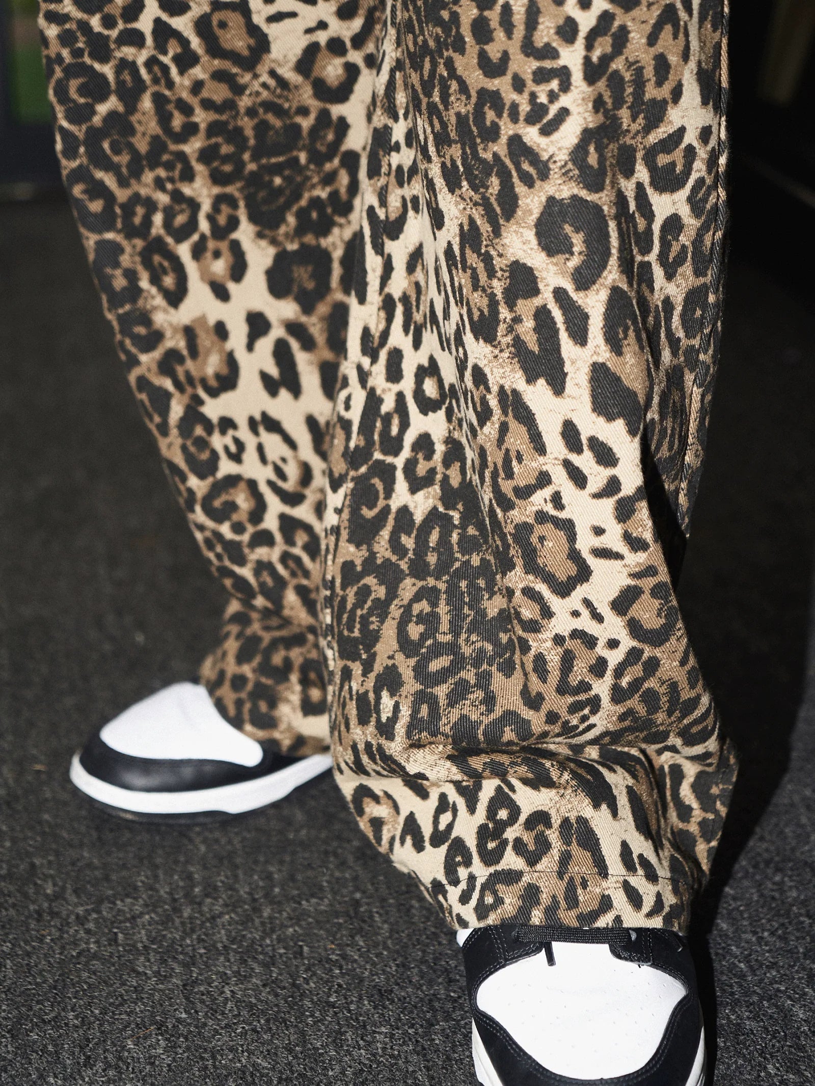 Leopard Print Wide-Leg Pants