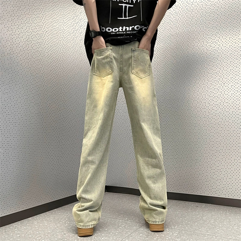 Distressed Wide-Leg Jeans