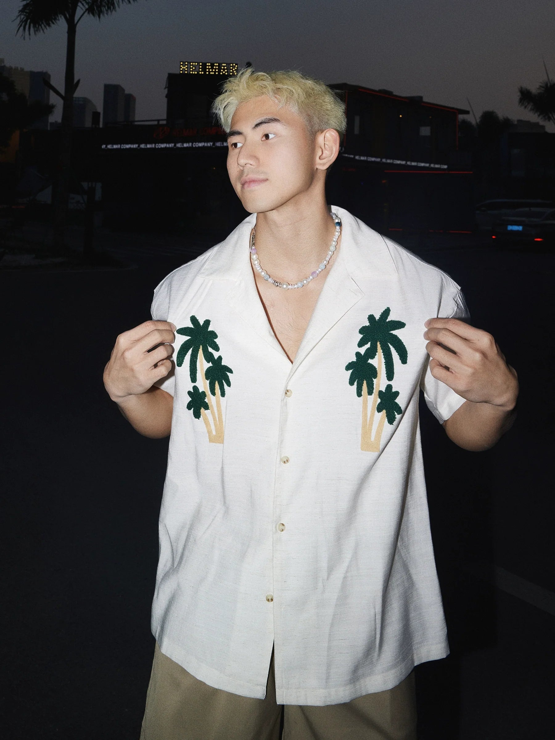 Palm Tree Embroidered Shirt