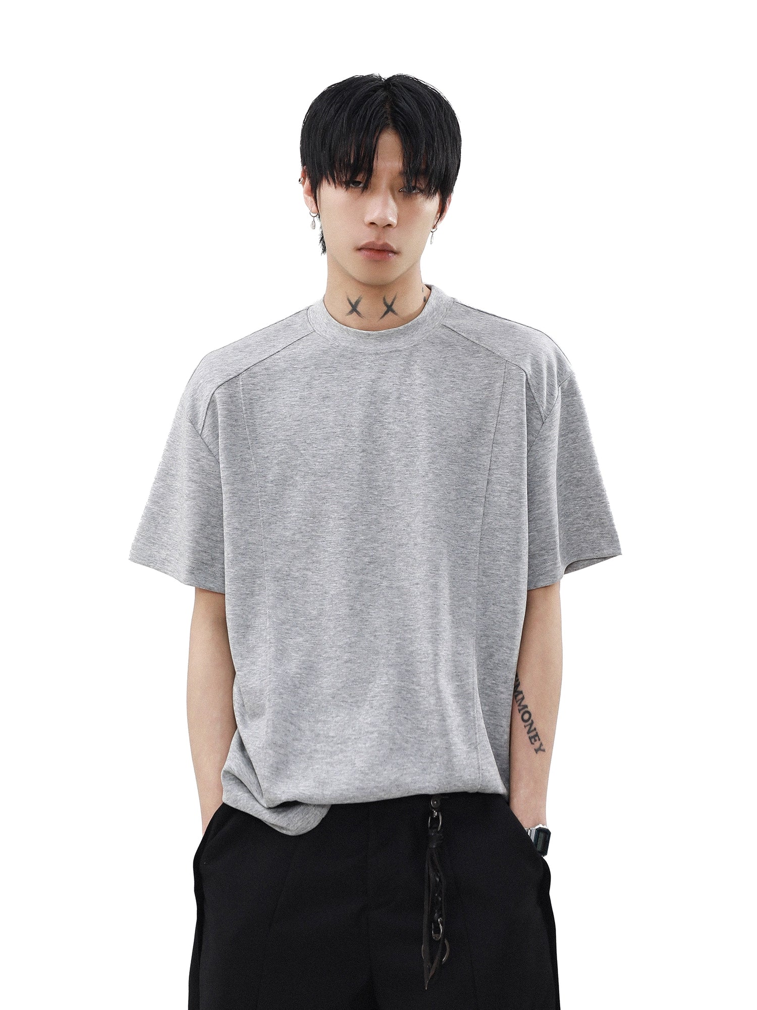 シルバーライン シームディテール リラックスTシャツ