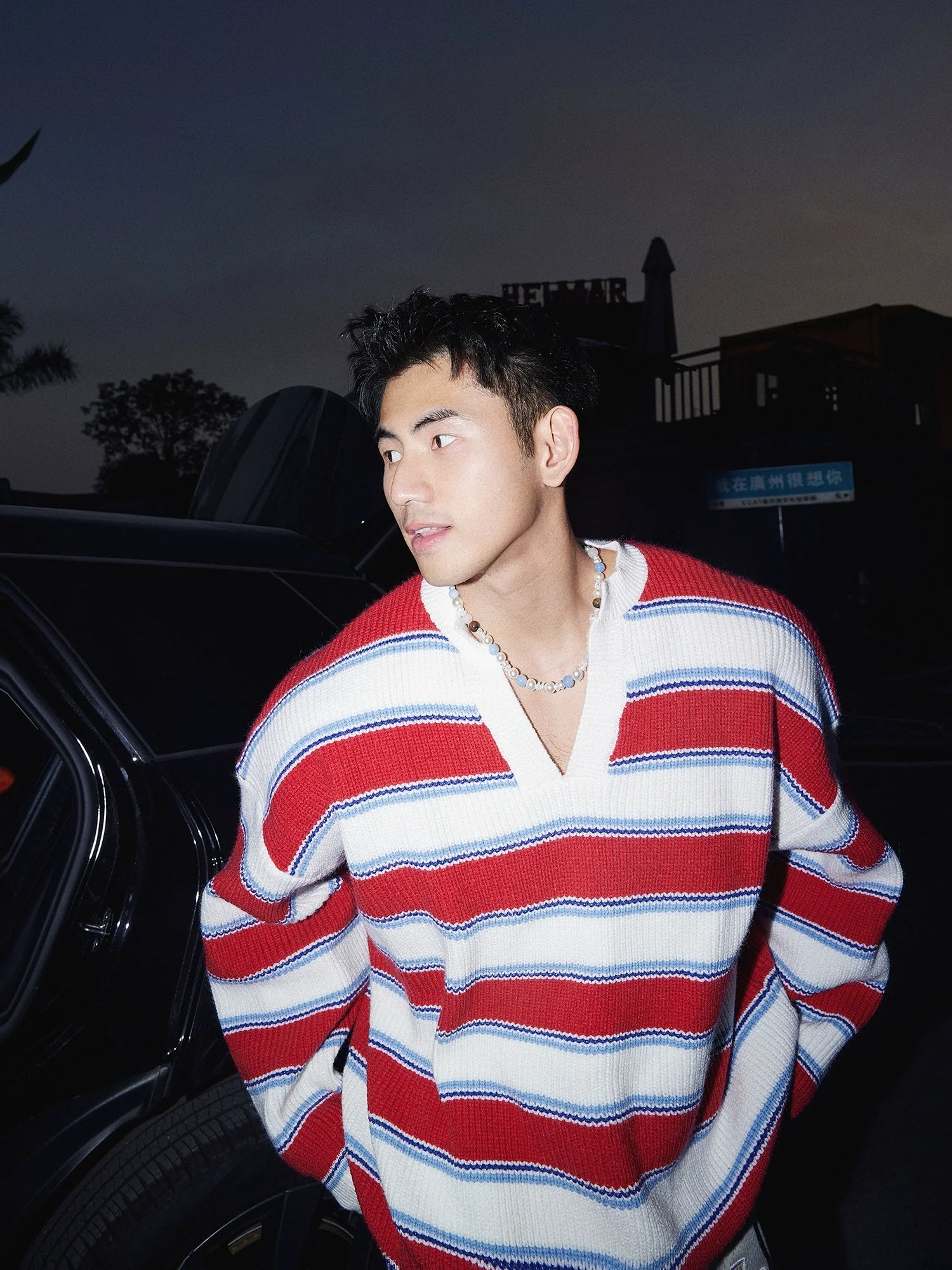 Red Striped Rugby Sweater