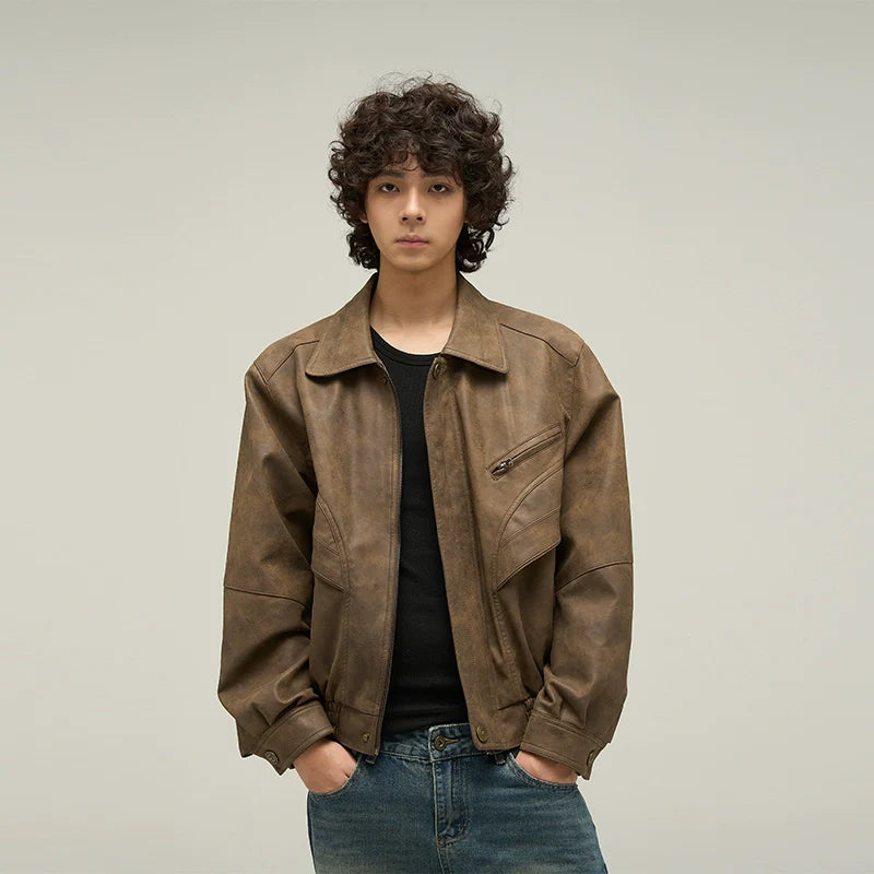 Oversized Classic Faux Leather Jacket