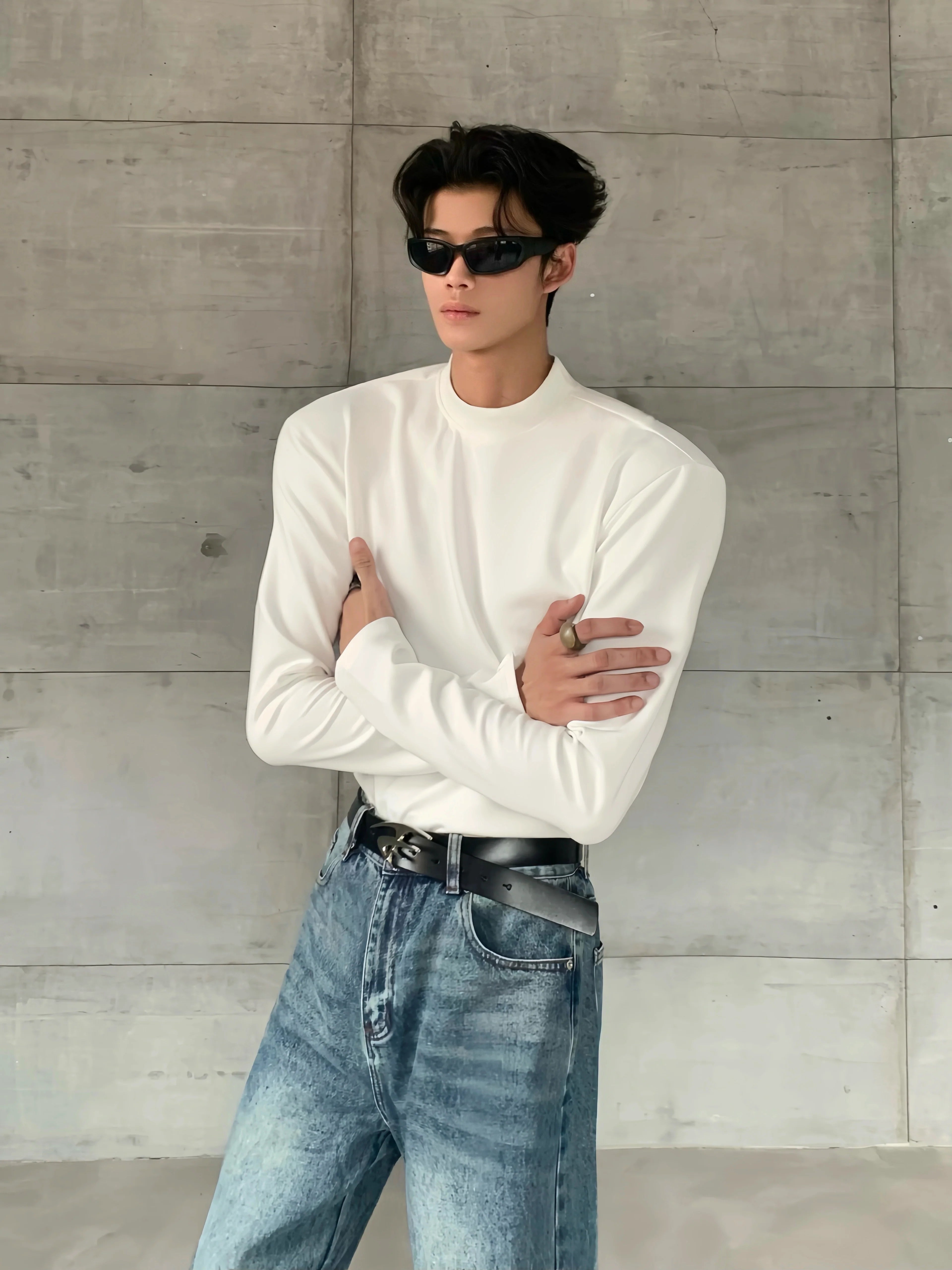 Structured Mock Neck Sweater