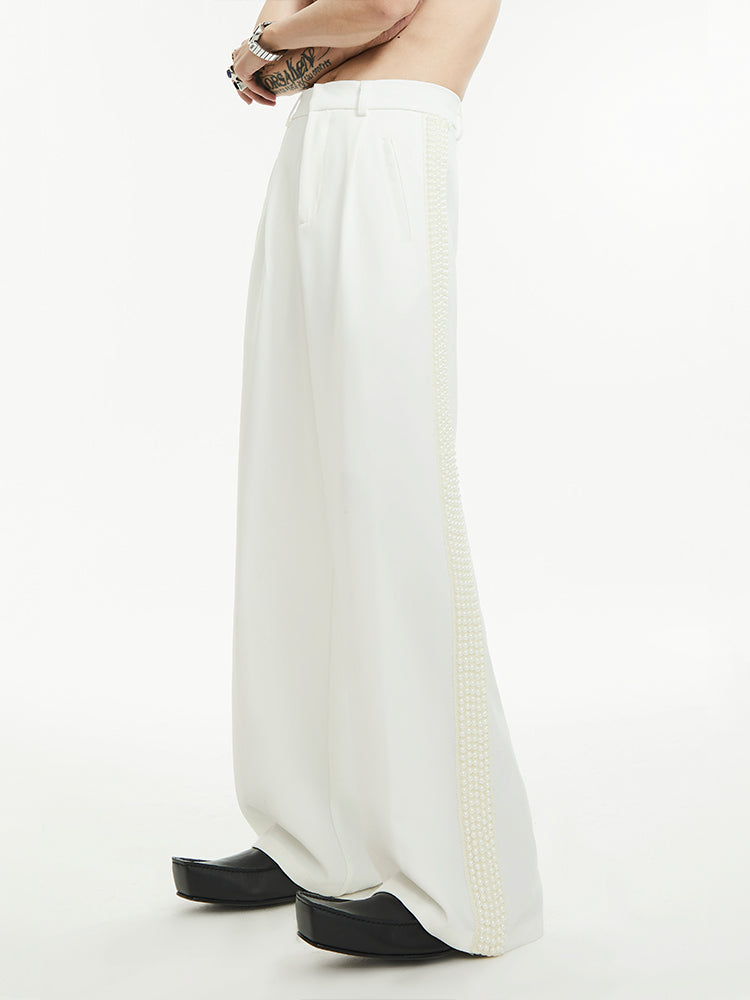 Crystal Stripe Wide-Leg Pants