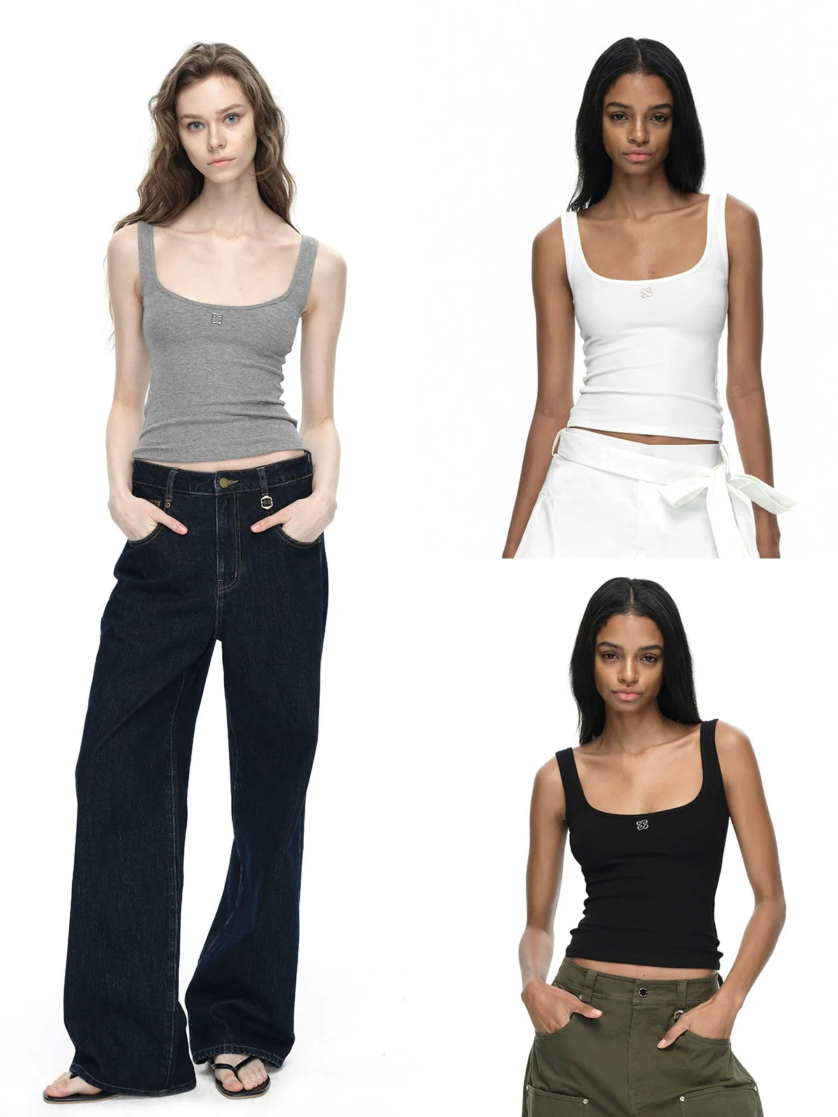Metallic Plunge Tank Top