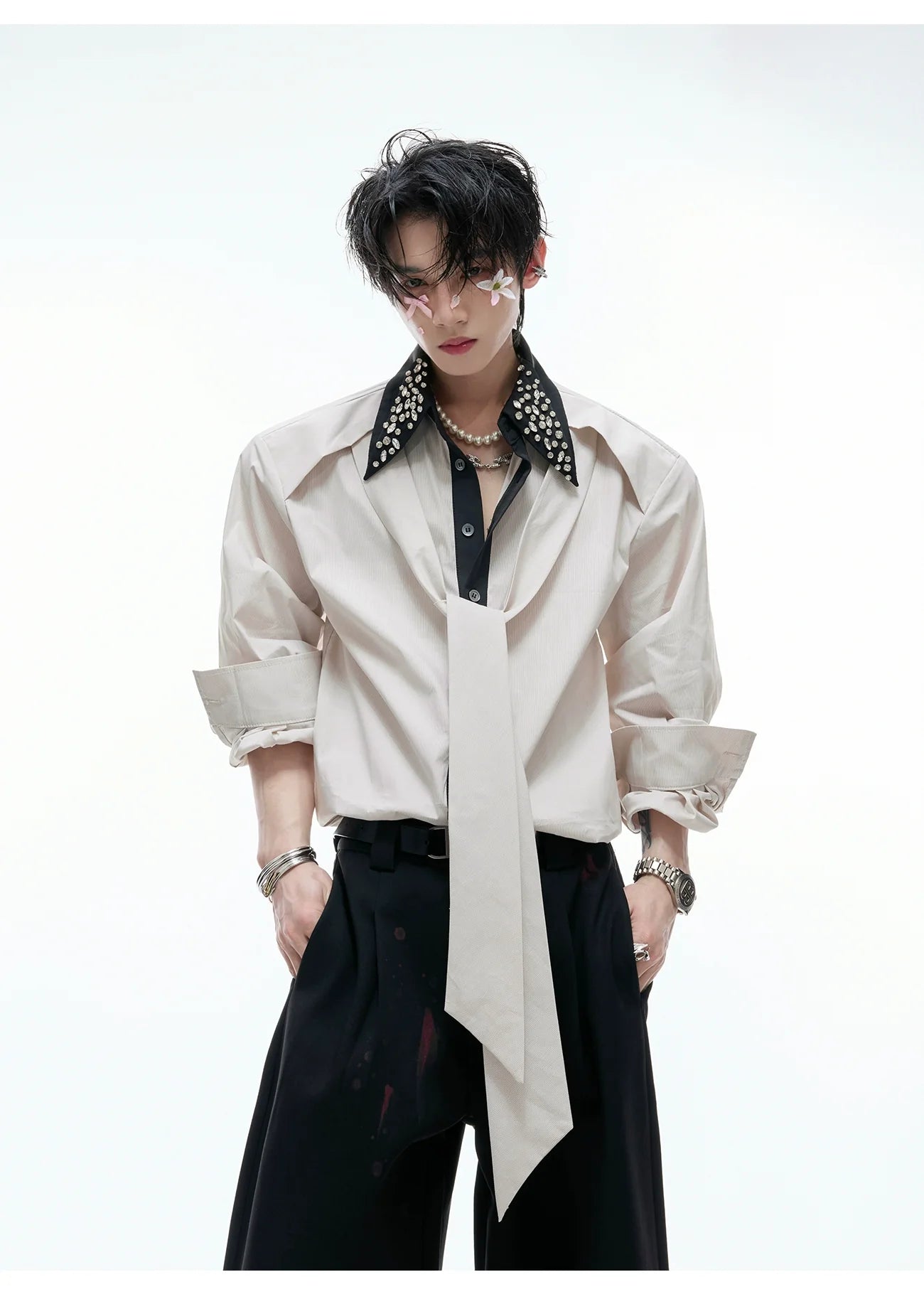 Studded Collar Dress Shirt
