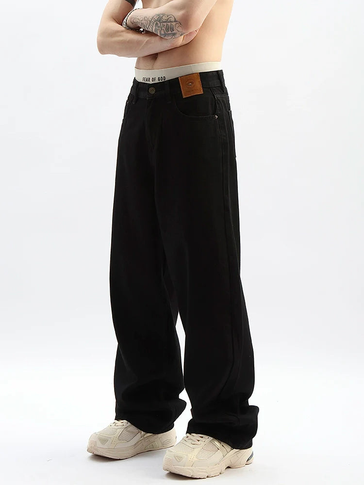 Midnight Drape Wide-Leg Jeans