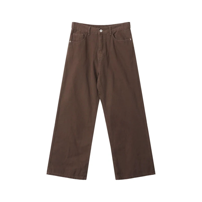 Wide-Leg Brown Jeans