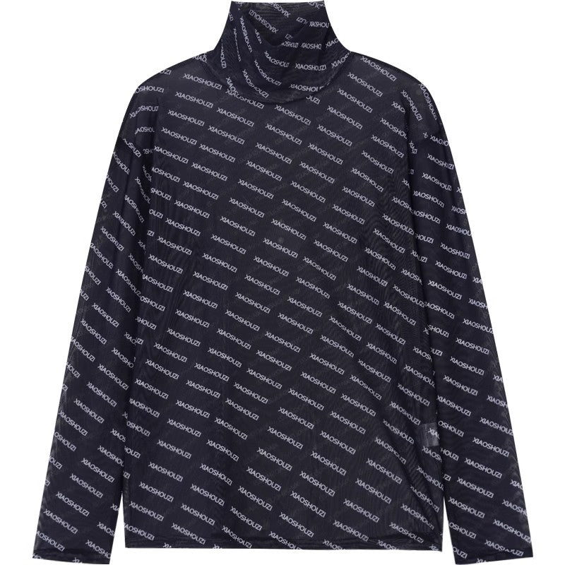 Sheer High Neck Monogram T-Shirt