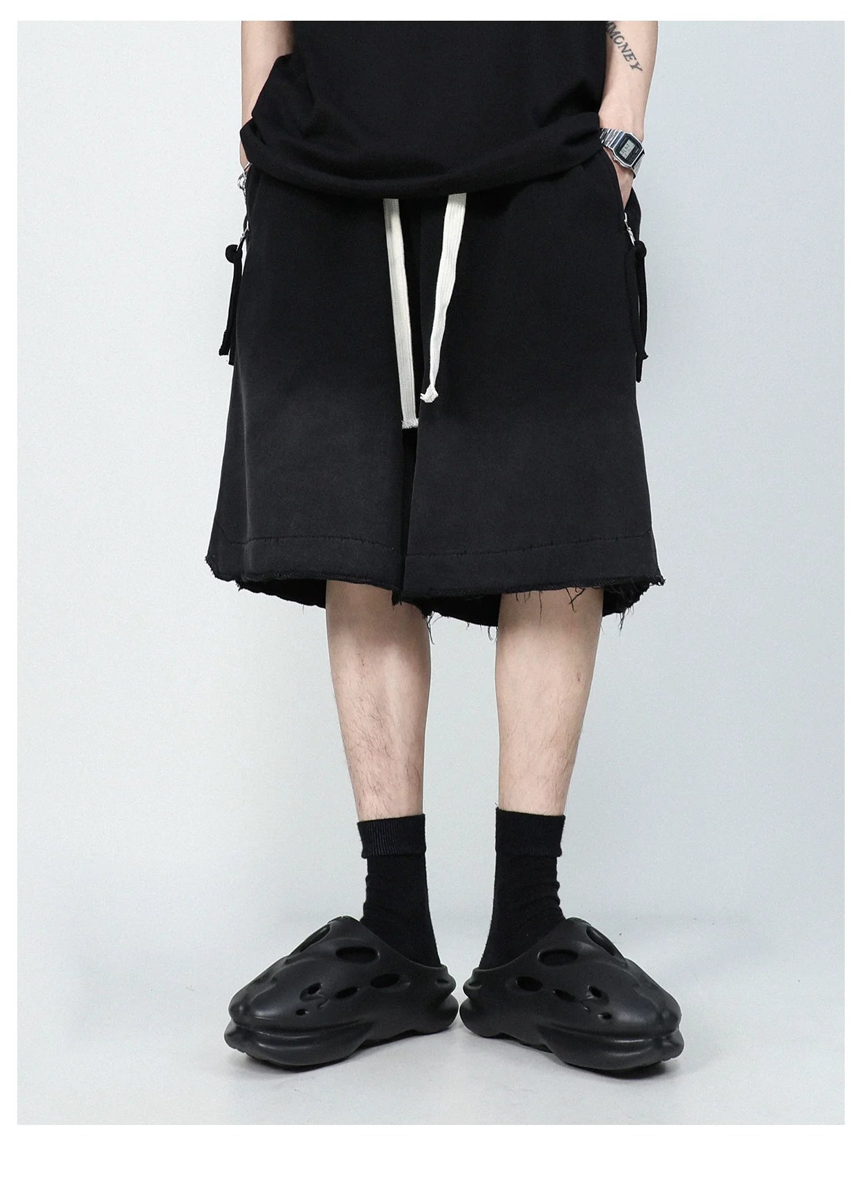 Raw Edge Fade Sweat Shorts