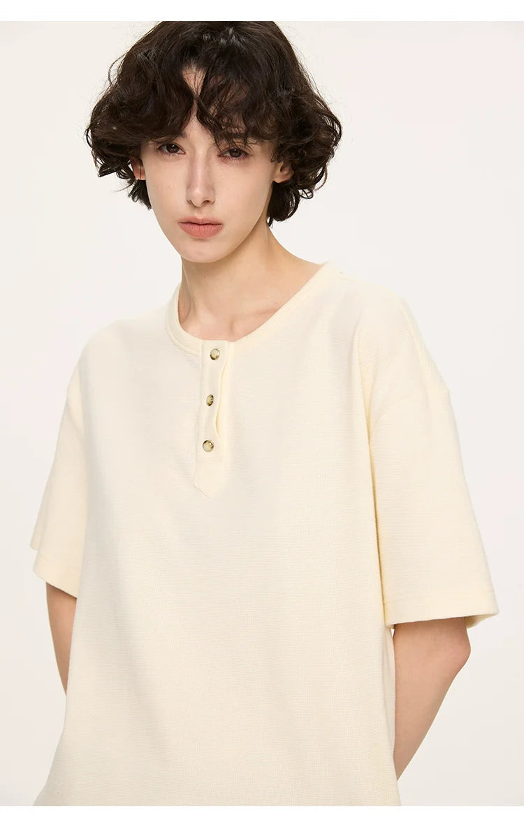 Basic Short Sleeve Henley Tee