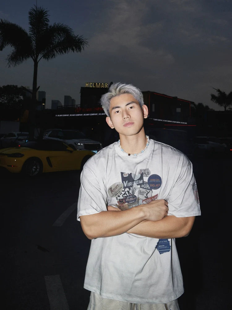 Vintage Badge Graphic White Tee