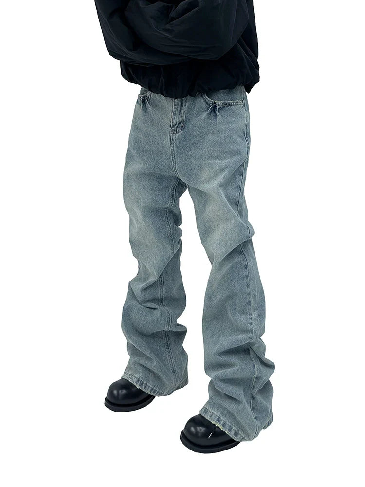 Stone Wash Stacked Baggy Jeans