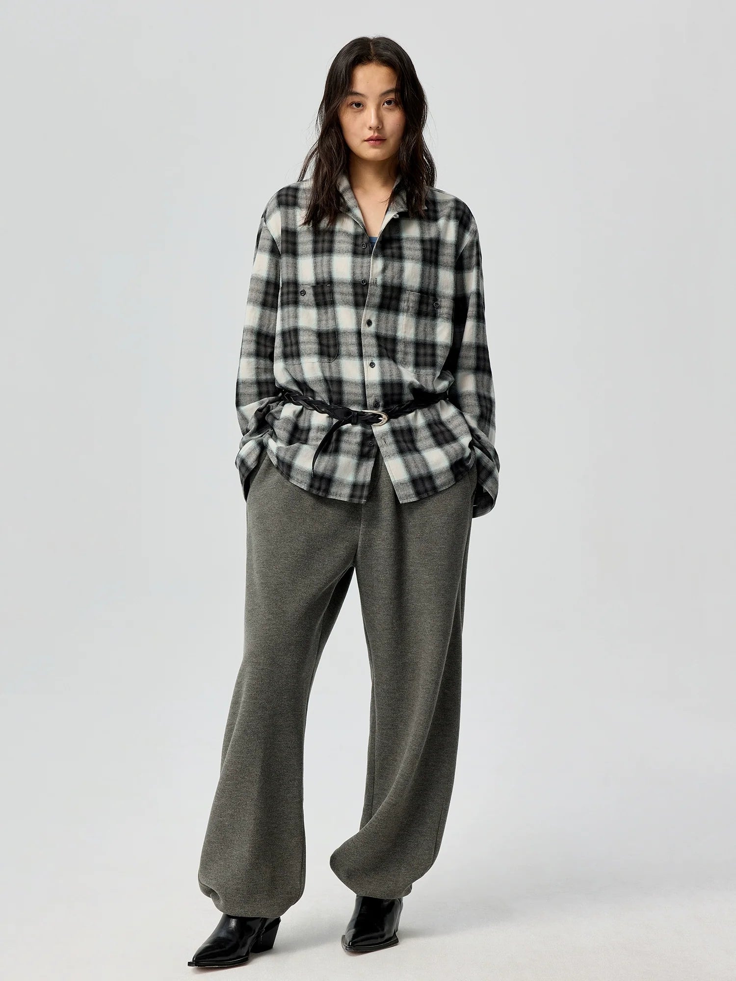 Frosted Sky Gradient Plaid Shirt