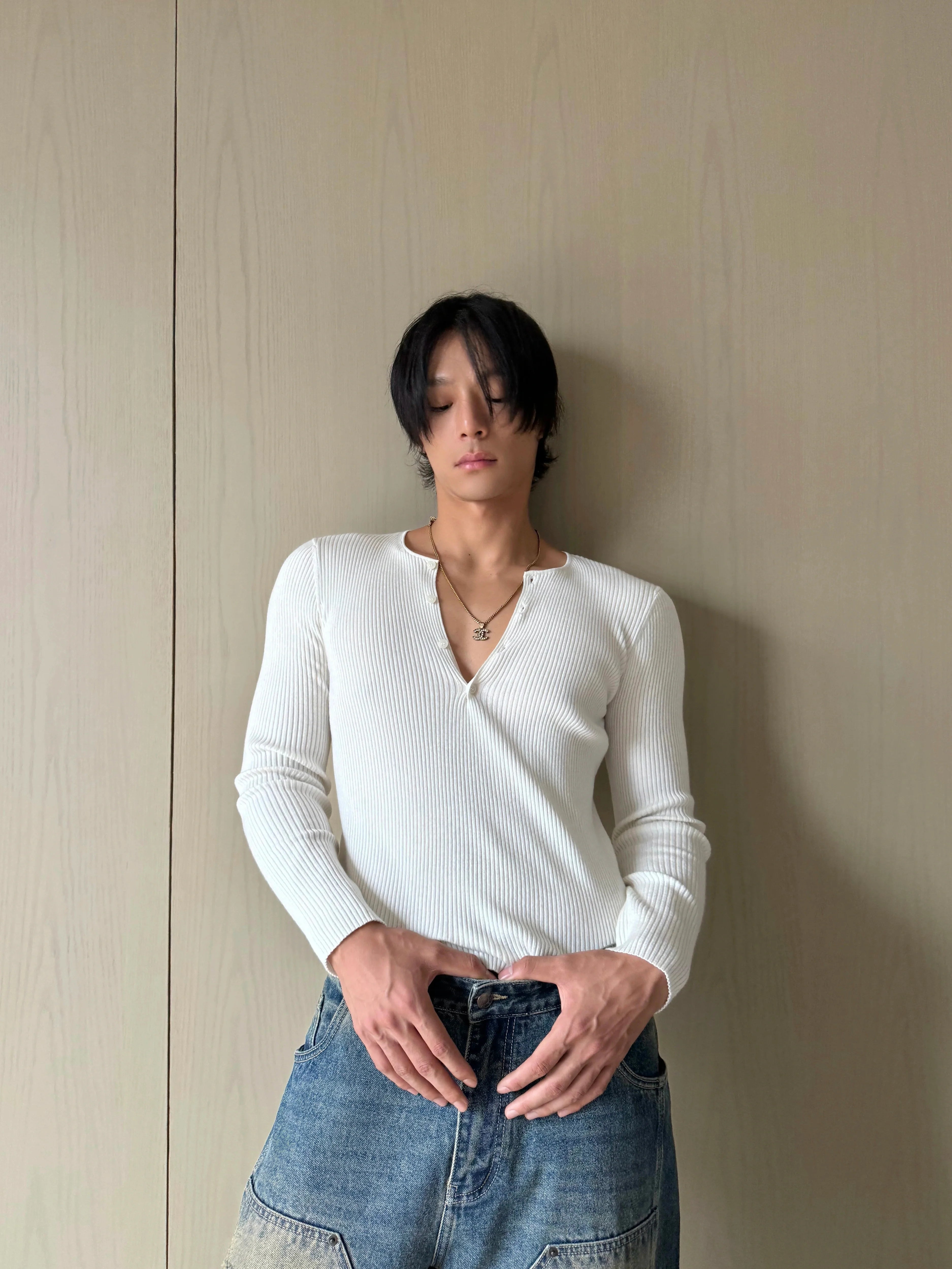 Ruched V-Neck Wrap Sweater Top