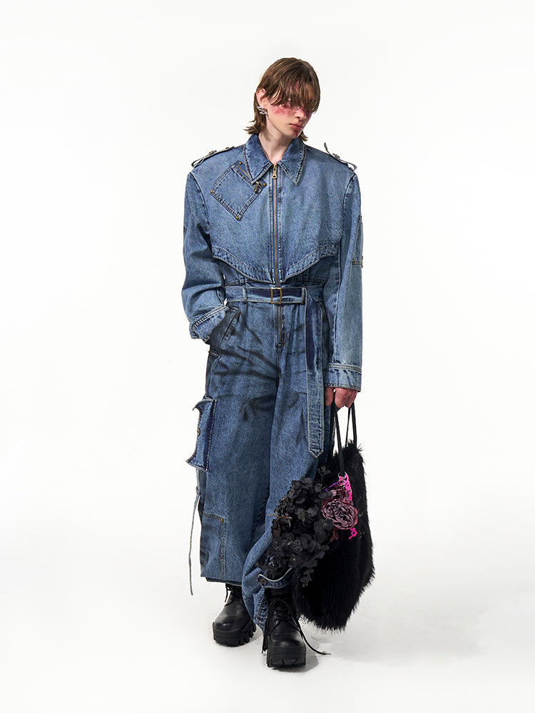 Utility Denim Jumpsuit