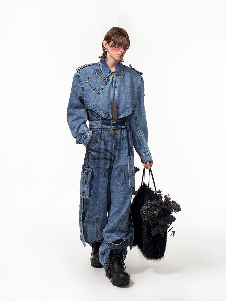 Utility Denim Jumpsuit