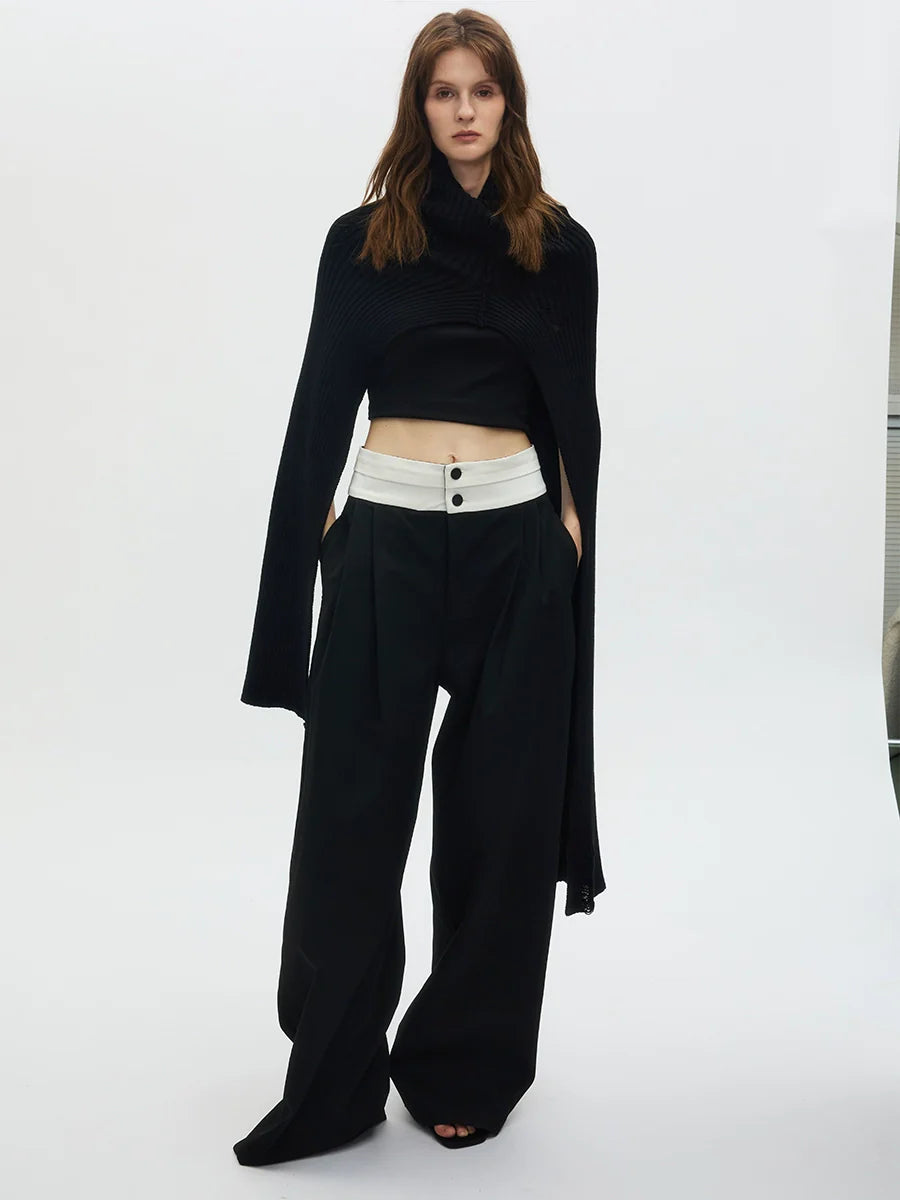 아이보리밴드 하이라이즈 플리츠 트라우저