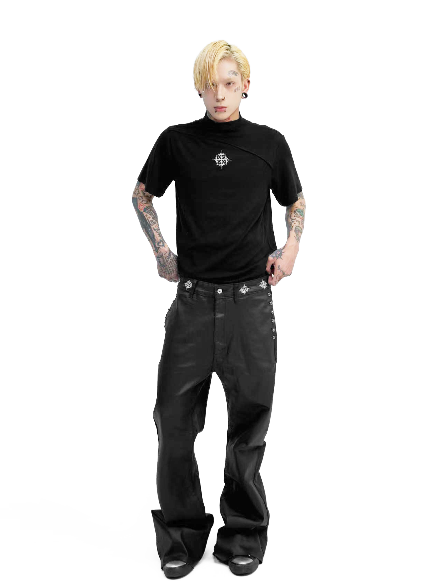 Obsidian Flux Waxed Wide Jeans