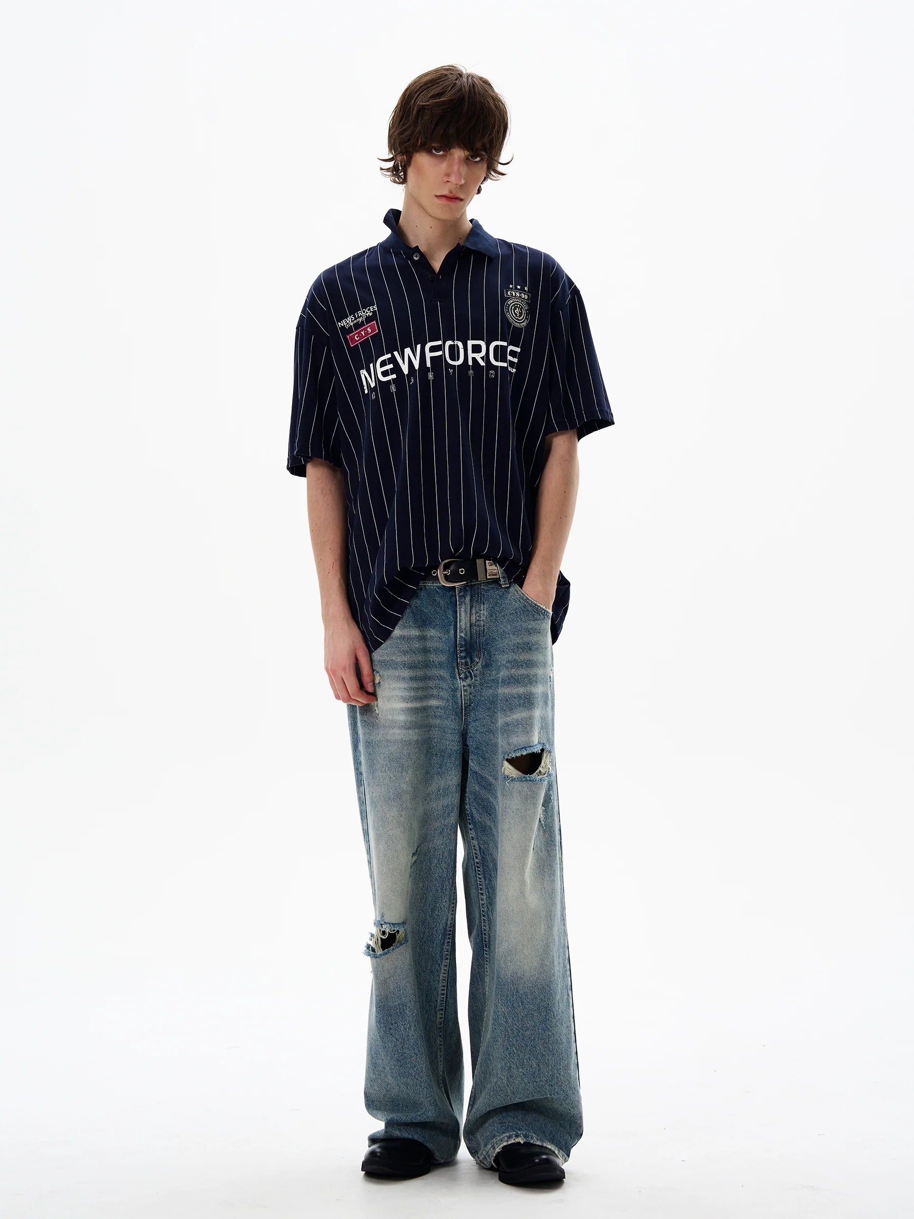 Pinstripe Varsity Energy Polo Shirt