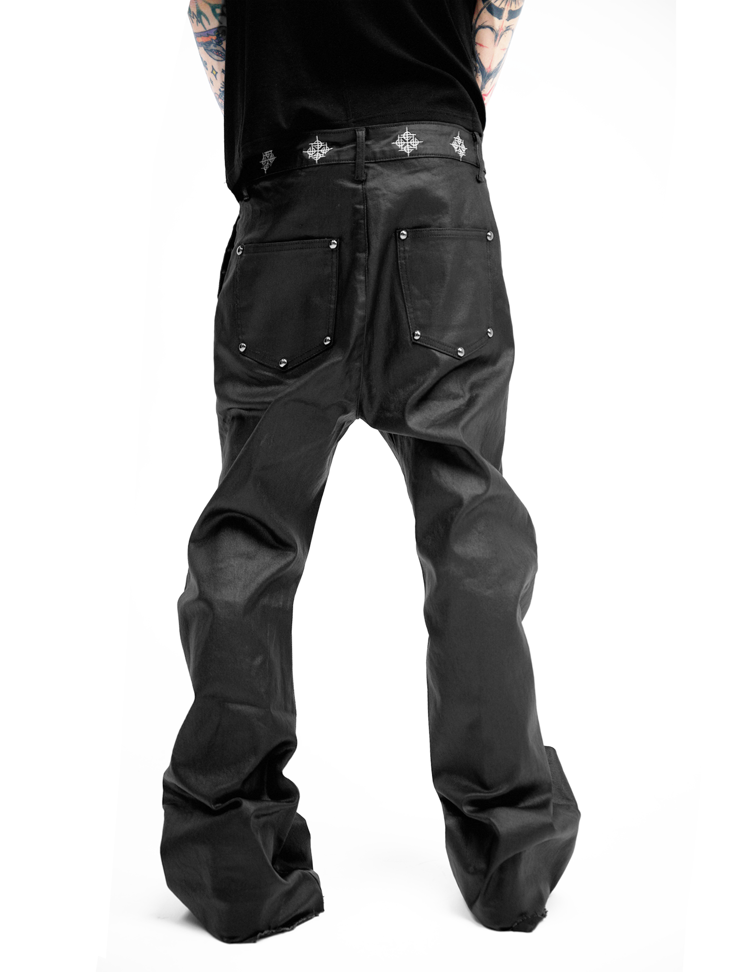 Obsidian Flux Waxed Wide Jeans