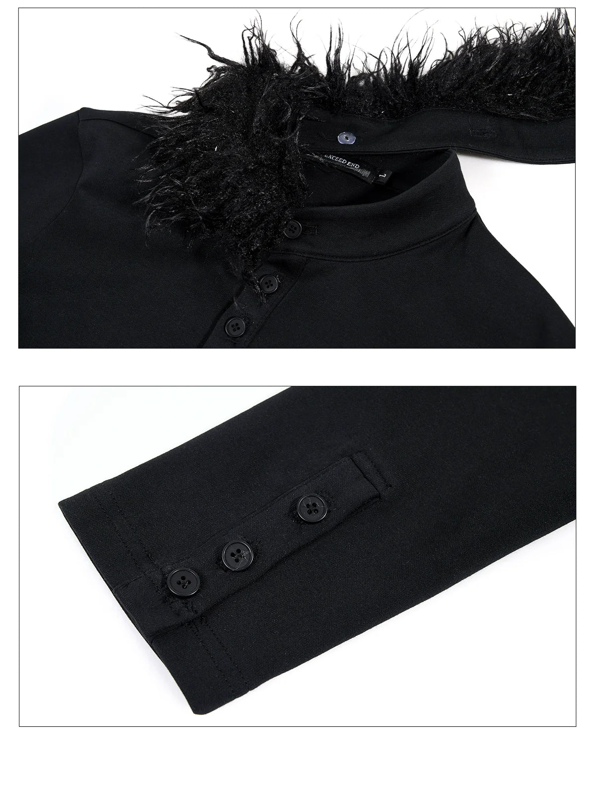 Plume Collar Button Henley Top