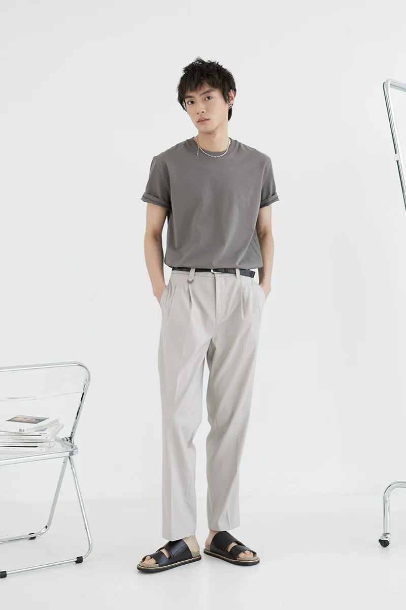 더블 플리츠 컴포트 드레스 팬츠