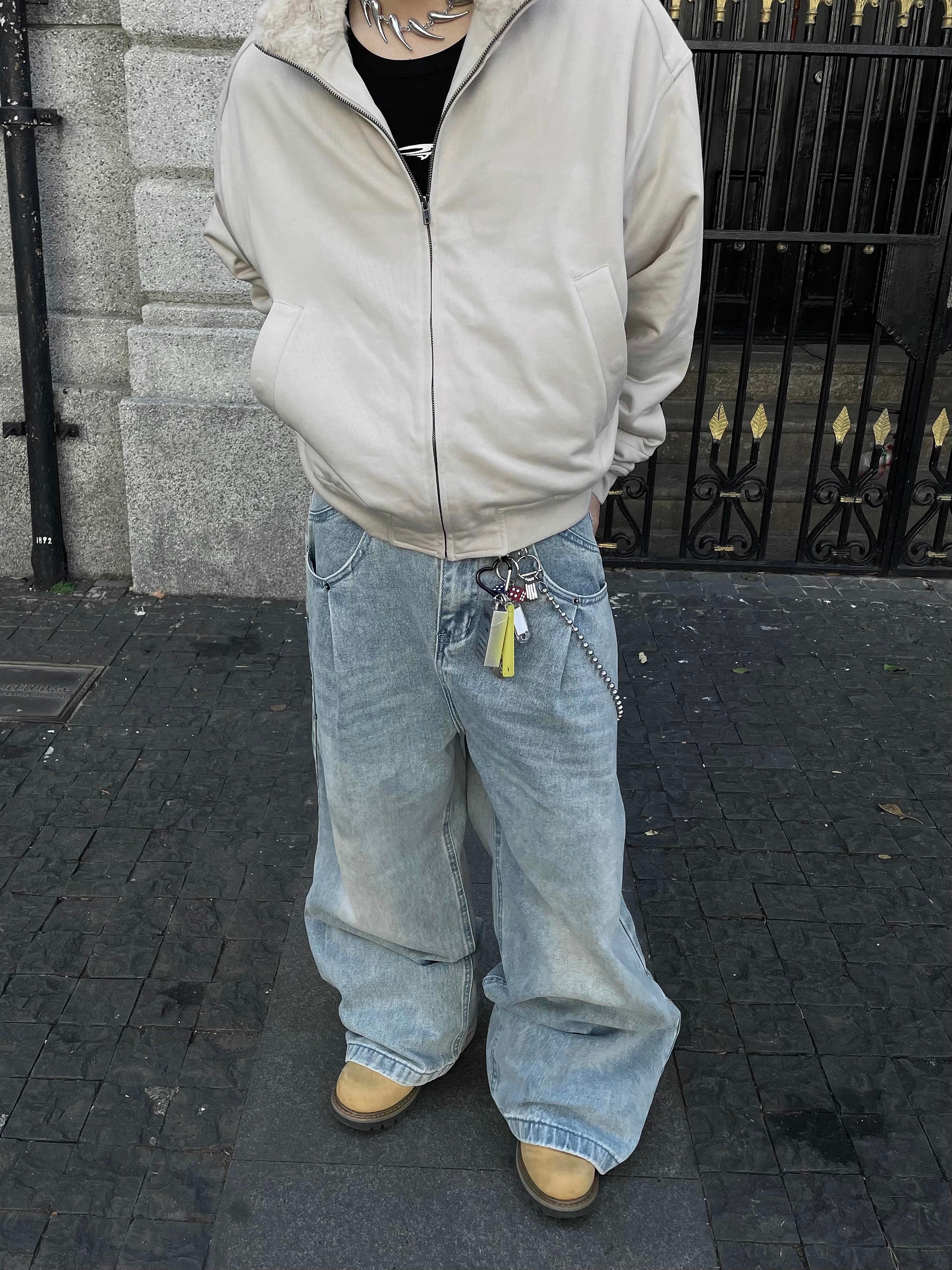 Frosted Stone Wide Leg Jeans