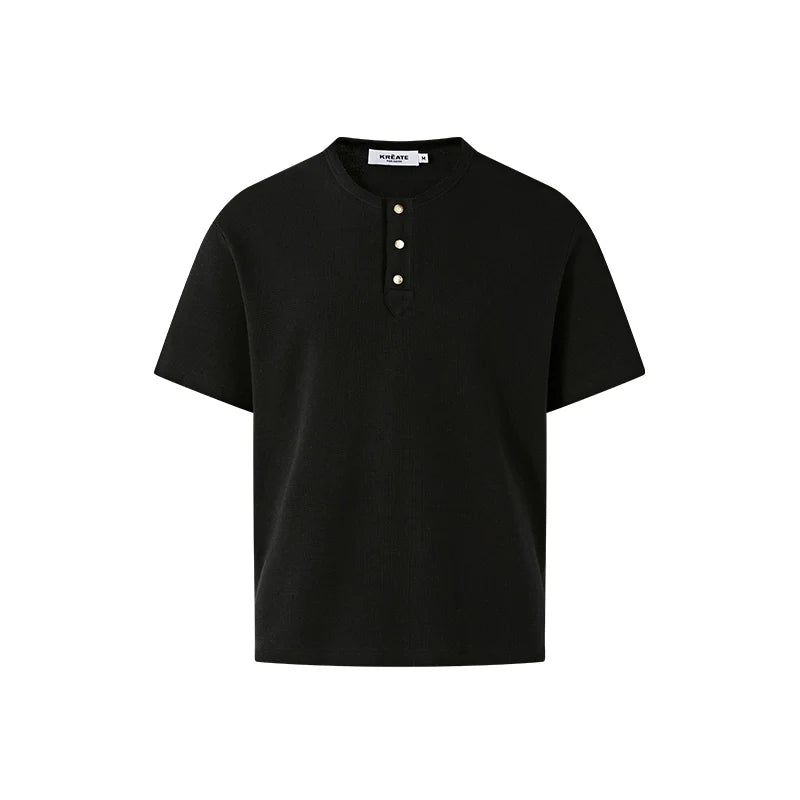 Basic Short Sleeve Henley Tee