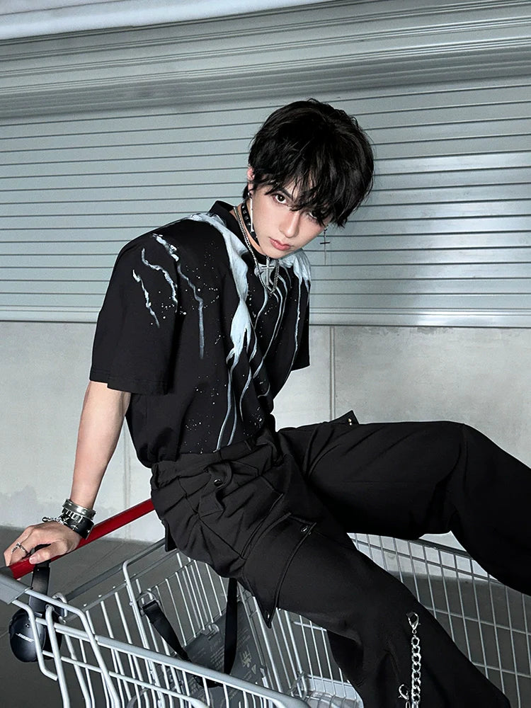 Drip Print Oversized T-Shirt