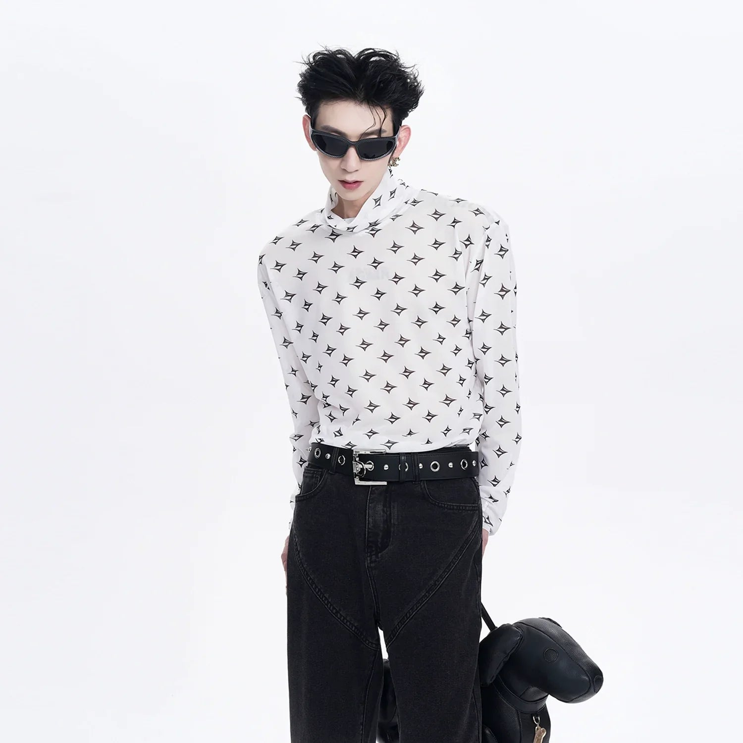 Sheer High Neck T-Shirt