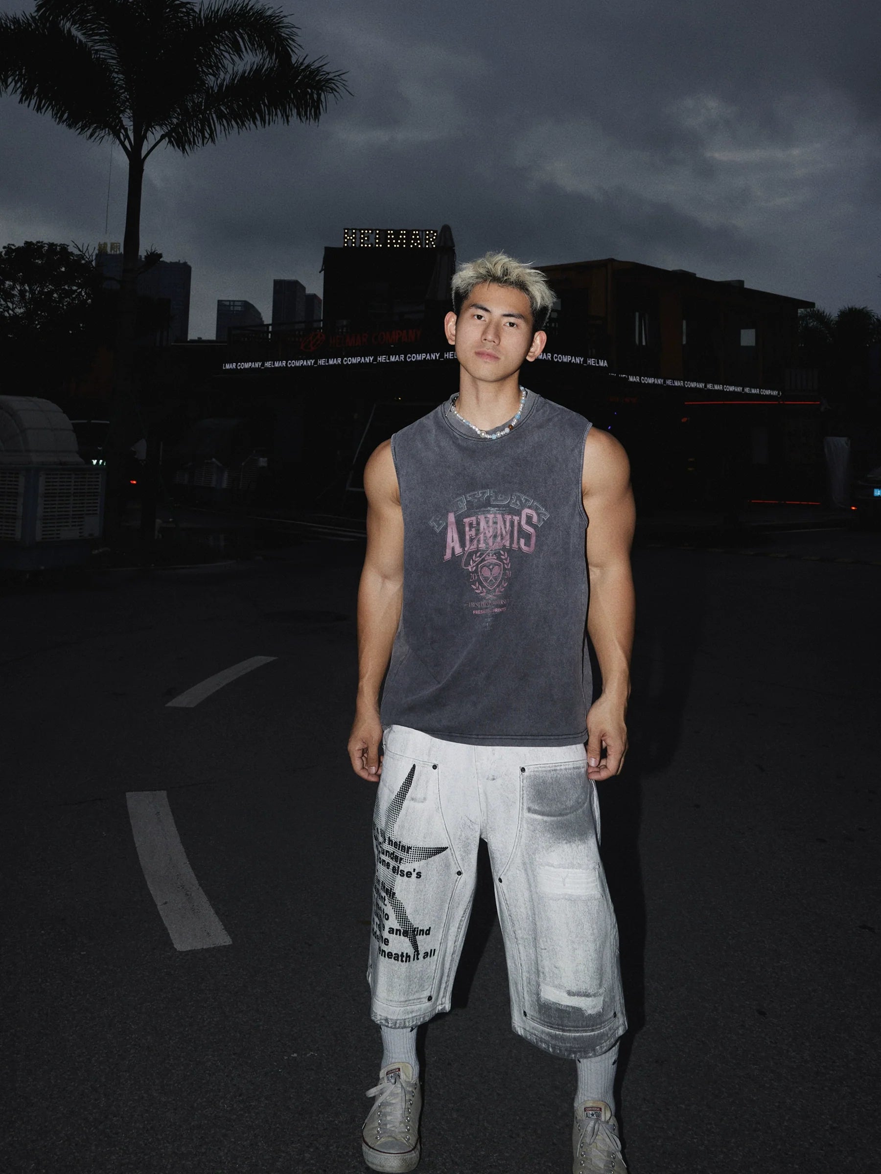 Sleeveless AENNIS Graphic Muscle Tee