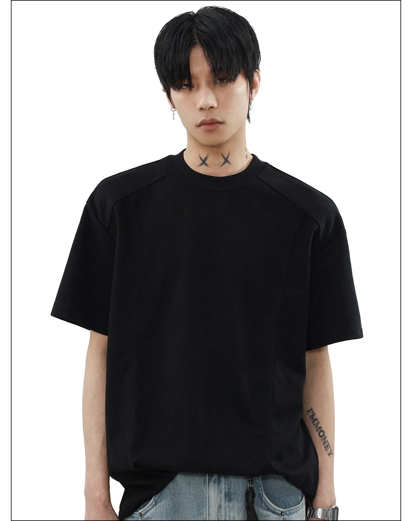 シルバーライン シームディテール リラックスTシャツ