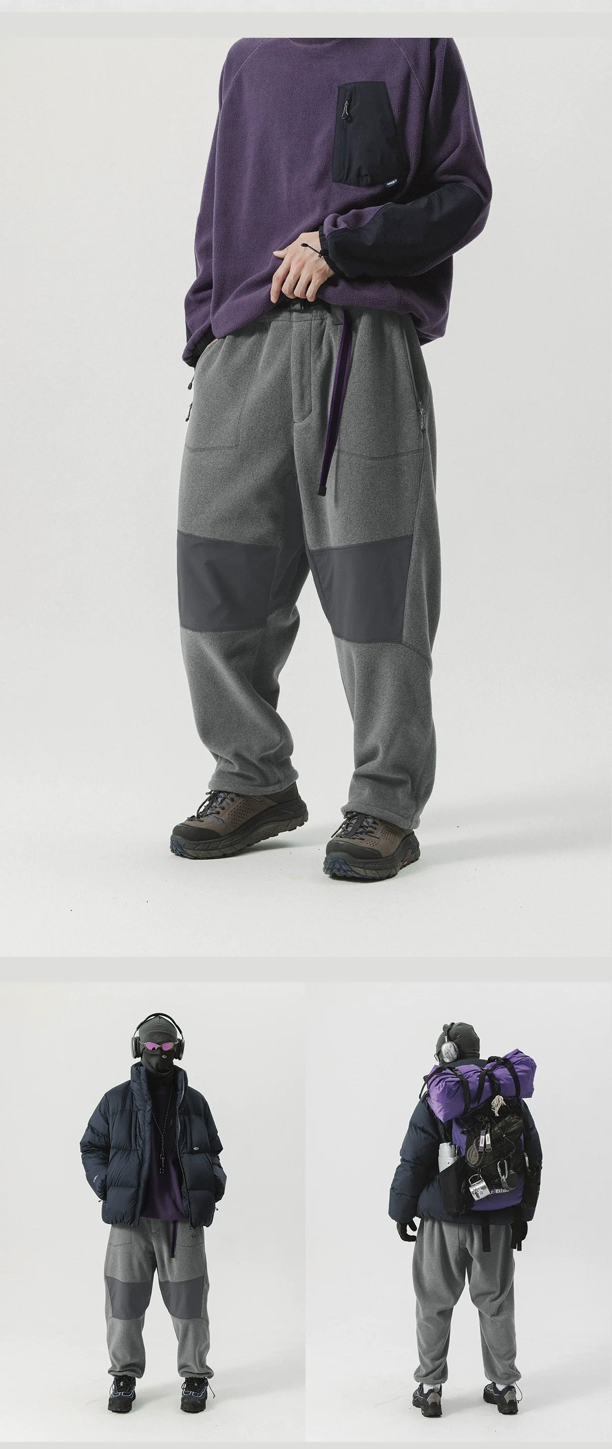 Panelled Fleece Utility Track Pants