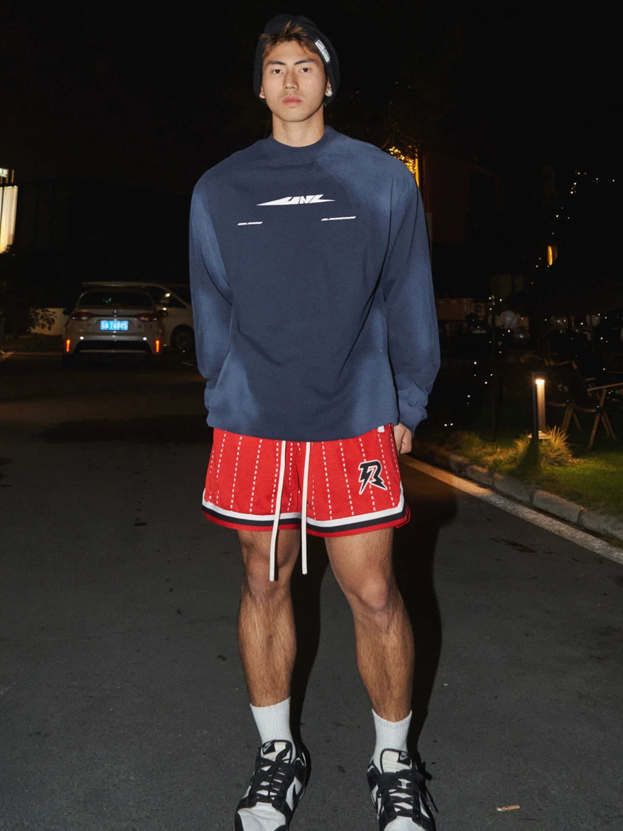 Navy Blue Graphic Logo Sweatshirt