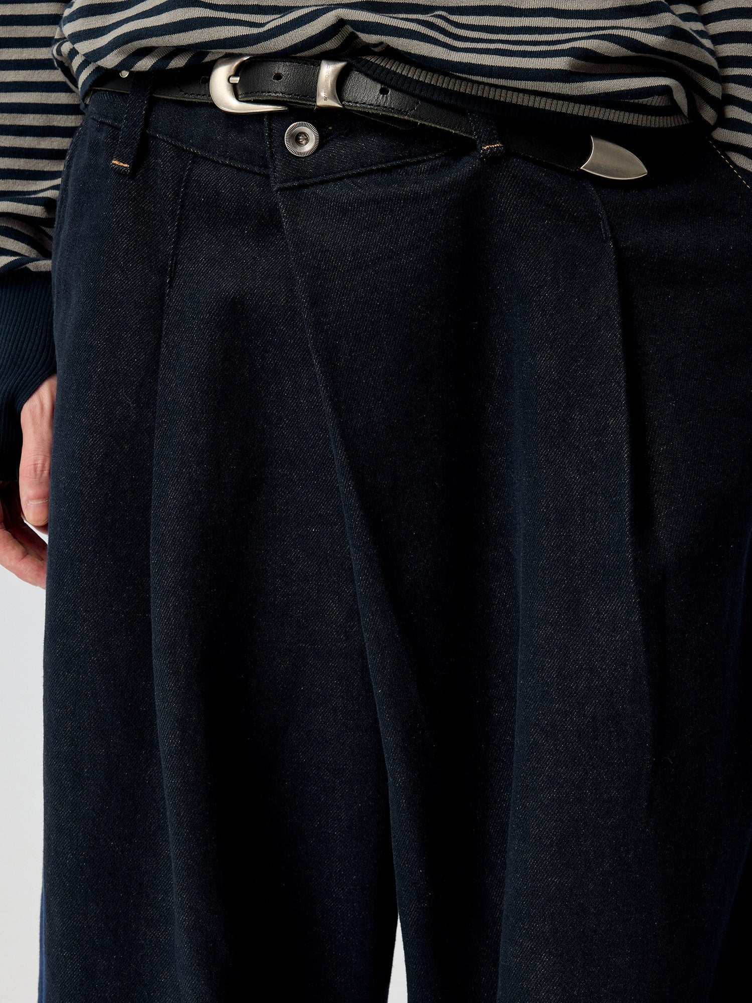 Deep Blue Wide Leg Denim Pants