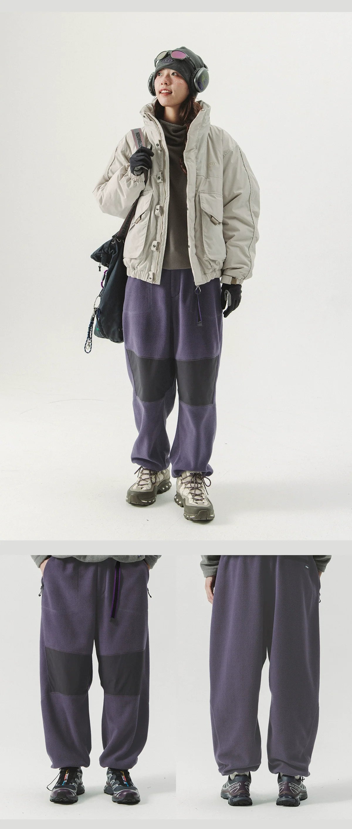 Panelled Fleece Utility Track Pants