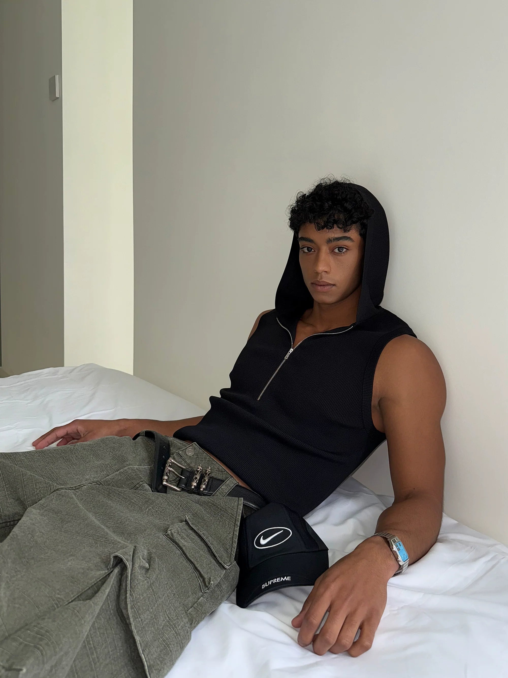 Sleeveless Zip Up Hoodie Top