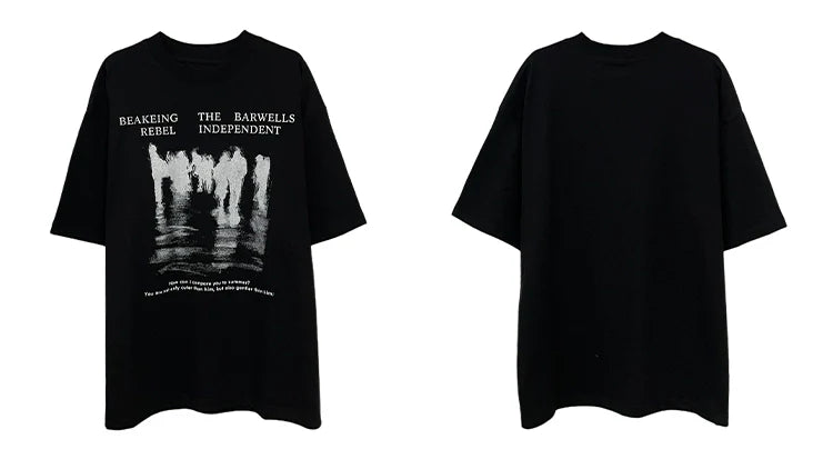 Oversized Crowd Graphic T-Shirt