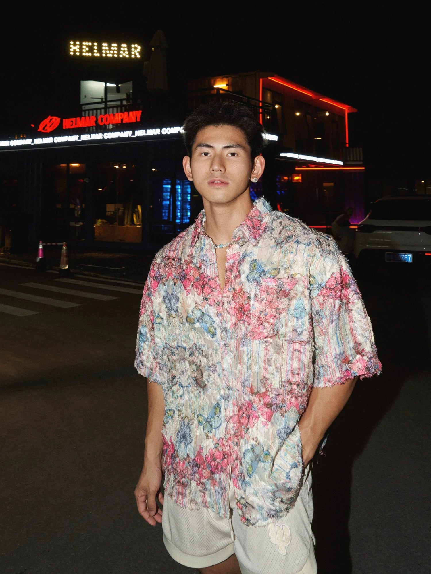 Pastel Watercolor Floral Button Shirt