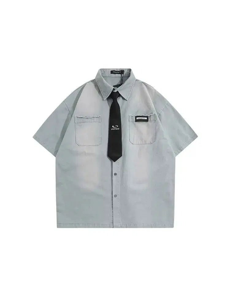 Washed Denim Work Shirt