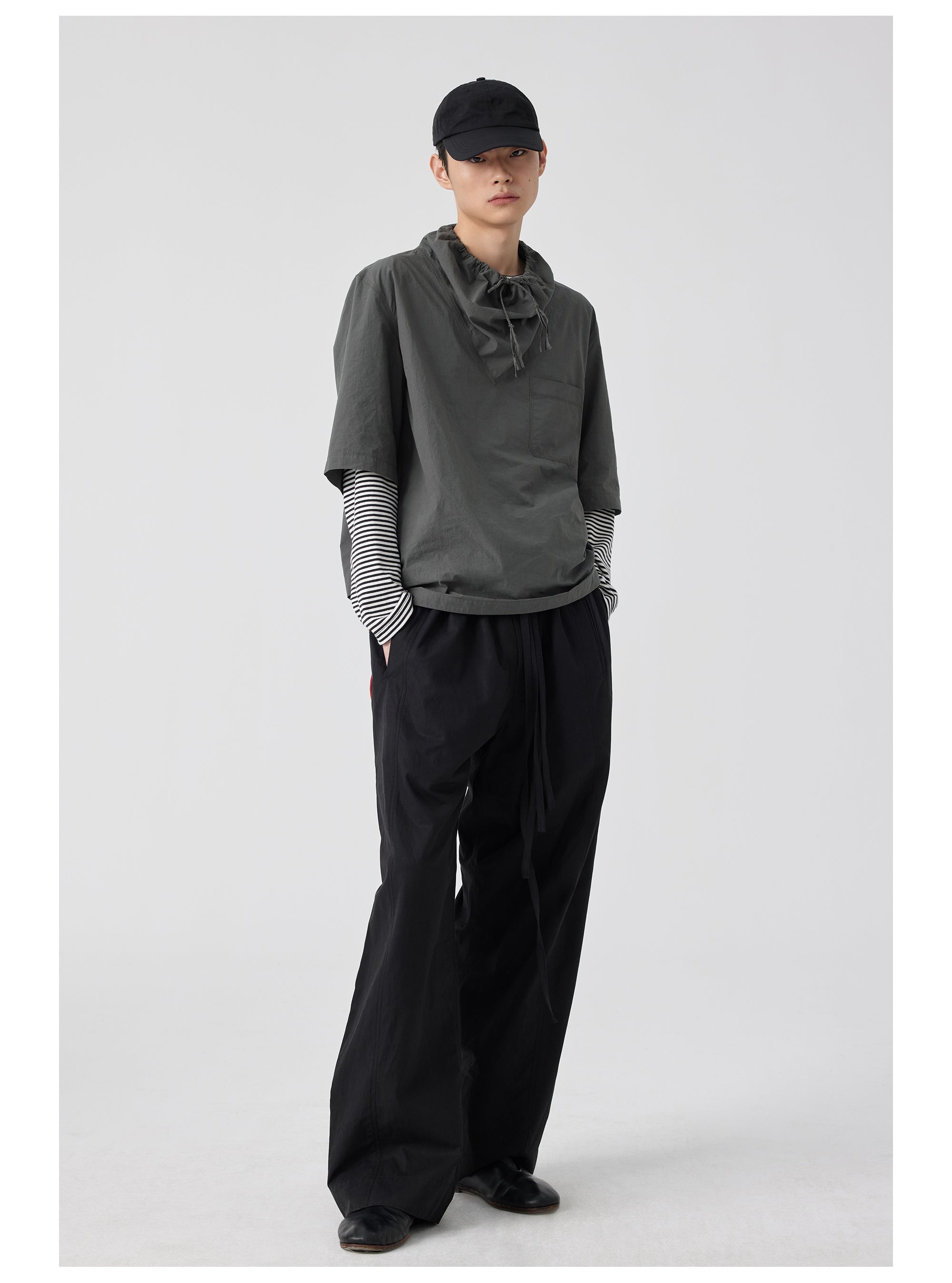 Six-Pocket Pleated Kendo Pants